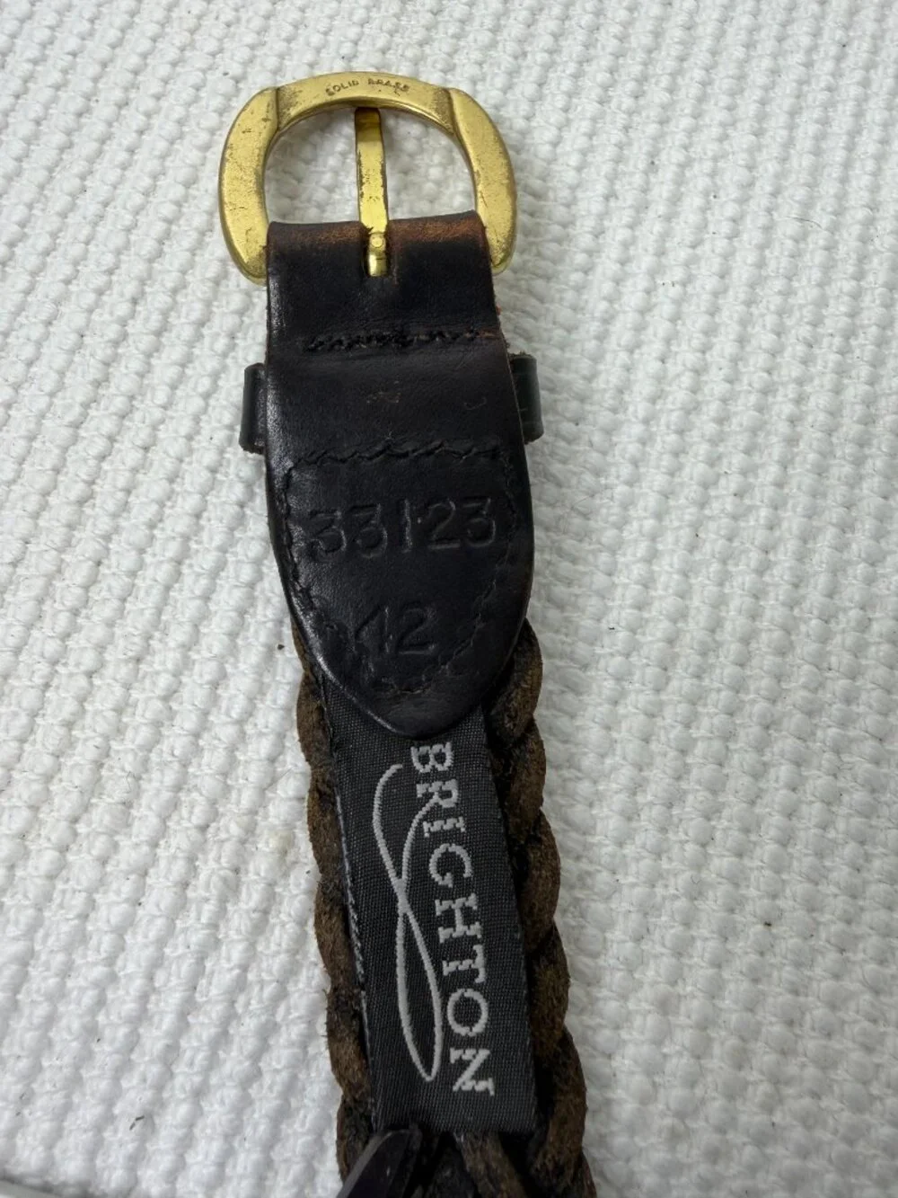 Brighton Men’s 42 Woven Braided Leather Belt Brown